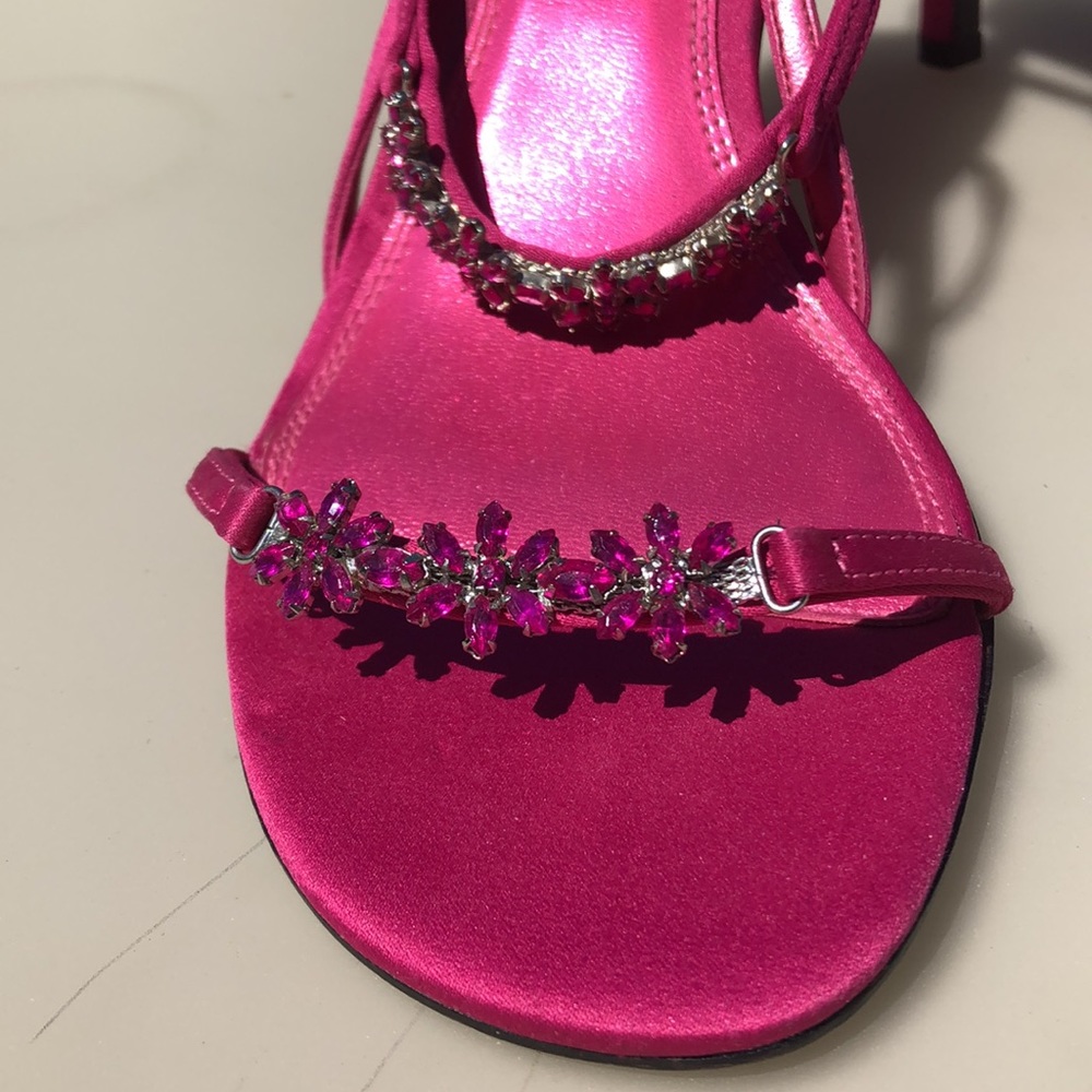 Elegant heels, size 8, leather and fabric